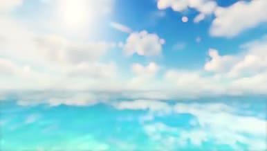 唯美碧海蓝天海水白云晴空万里大海涌动海浪视频的预览图